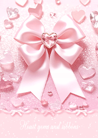 Sparkling hearts & ribbons - Pink 4 v.I