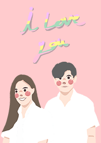 i love you : pink pastel