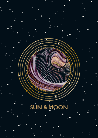 黑色背景中的太陽和月亮 44