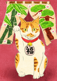 Cute cat that brings good luck