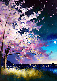 美しい夜桜の着せかえ#2937