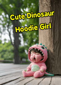 かわいい恐竜パーカー女の子
