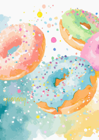 yummy donuts on yellow JP