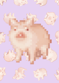 ブタ ランダムのドット絵Purple 02