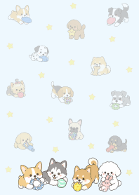 Dogs love to play_white2