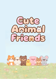 Cute animal friends land