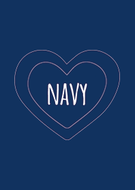 Beige & navy / line heart