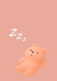 Pink Bear on pink & blue