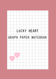 LUCKY HEART GRAPH PAPER-DUSTY RED