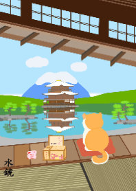 日本のシリーズ11-猫のいる和風庭園-寺