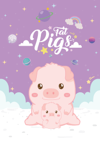 หมูอ้วน ไลค์กาแล็กซี่ สีม่วง