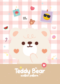 Teddy Bear Scottish Pattern Brown
