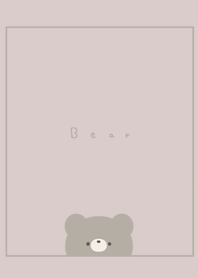 ひょっこりくまさん。ピンクグレー
