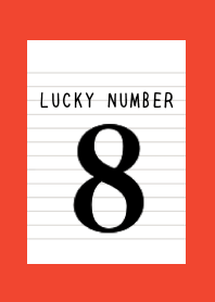 LUCKY NUMBER 8 NOTEBOOK/RED