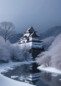 A castle in winter snow c97954