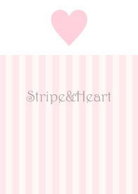 Stripe&Heart - Pink+Beige -
