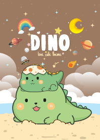 Dino Love Cute Brown