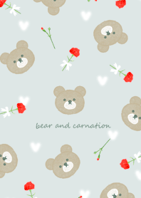 Bear, carnation and heart bluegreen06_2