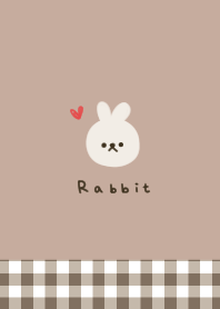 ベージュとチェック。うさぎ。