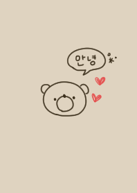 After all I like Korea.Line drawing bear