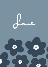in bloom, flower na - pale denim