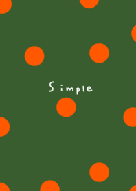 Green x orange. Polka dots.