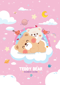 Teddy Bears Rainbow Cloud Pink