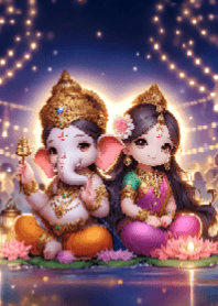 พระแม่ลักษมีและพระพิฆเนศ V.33