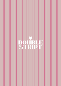 Simple Double Stripe (Beige & Rose Pink)