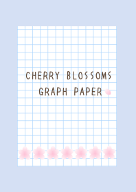 CHERRY BLOSSOMS GRAPH PAPER-BLUE GRAY