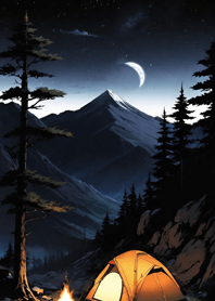ตั้งแคมป์บนภูเขา ตอนกลางคืน aEkb8