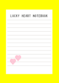LUCKY HEART NOTEBOOKj-NEON YELLOW-BLACK
