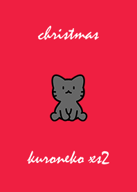 black cat christmas red xs02