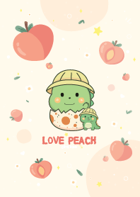 Dino Love Peach Cute