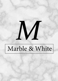 【M】イニシャル 大理石モノトーン白
