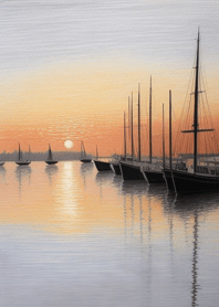 Dock morning mist sunset 2C7a04