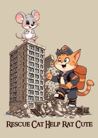 Rescue Cat Help Rat Cute