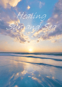 Healing shining sun and sea - blue