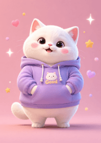Fluffy Hoodie Cat