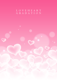 LOVE HEART GRADATION-Vividpink&White