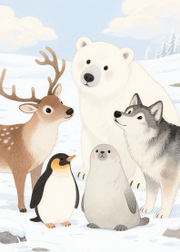 Pretty Animals in Winter Theme