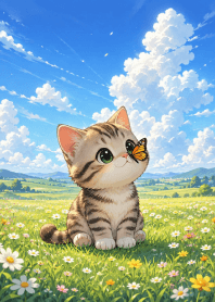 Kitten and the Summer Butterfly