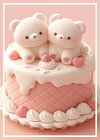 甜蜜愛戀小熊蛋糕❤️米色