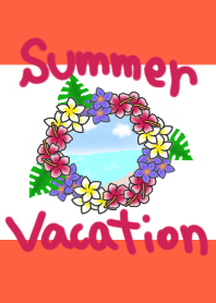 サマーバケーション イルカと花