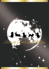 黒と白 : 運気を引き寄せる満月と猫
