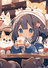 我與柴犬の咖啡時光❤