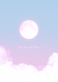 雲と満月 - ブルー & ピンク 03