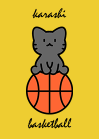 black cat on a basketball mustardA