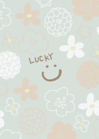 White and beige flower Green5 from Japan