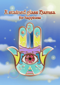 A stained glass hamsa for happiness 1
